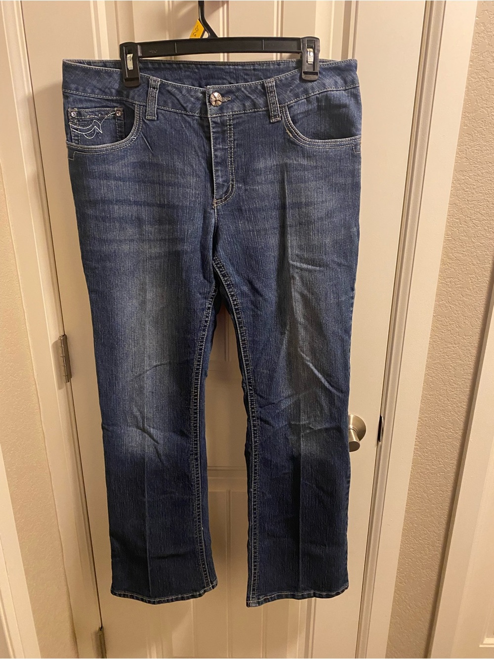 Faded Glory 16 Jeans Bling Pockets Stretch Blue Denim Bootcut 16A Boot Cut Y2K